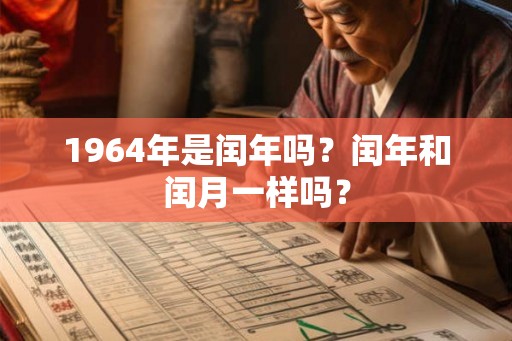 1964年是闰年吗？闰年和闰月一样吗？