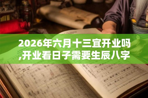 2026年六月十三宜开业吗,开业看日子需要生辰八字吗