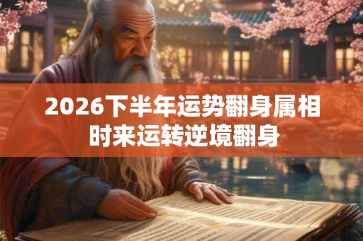 2026下半年运势翻身属相 时来运转逆境翻身