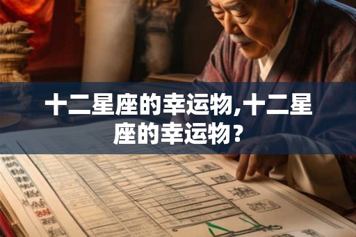 十二星座的幸运物,十二星座的幸运物？