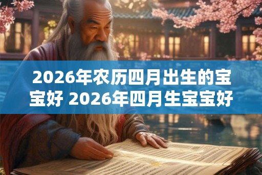 2026年农历四月出生的宝宝好 2026年四月生宝宝好吗
