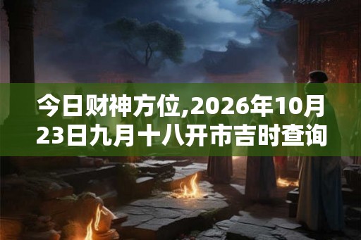 今日财神方位,2026年10月23日九月十八开市吉时查询
