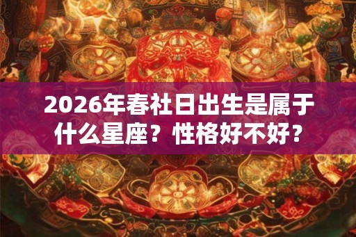 2026年春社日出生是属于什么星座？性格好不好？