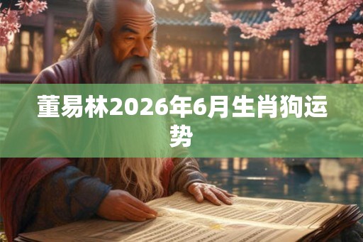 董易林2026年6月生肖狗运势