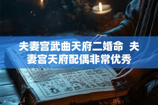夫妻宫武曲天府二婚命 夫妻宫天府配偶非常优秀 夫妻宫武曲天府二婚命 夫妻宫天府配偶非常优秀