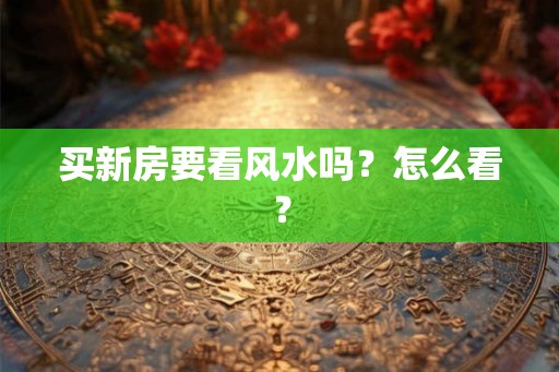 买新房要看风水吗？怎么看？