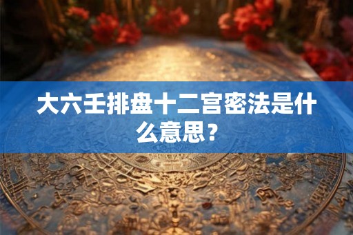 大六壬排盘十二宫密法是什么意思？