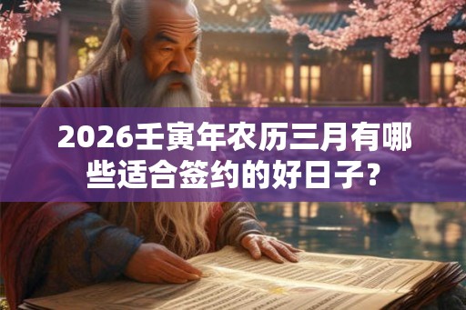 2026壬寅年农历三月有哪些适合签约的好日子？
