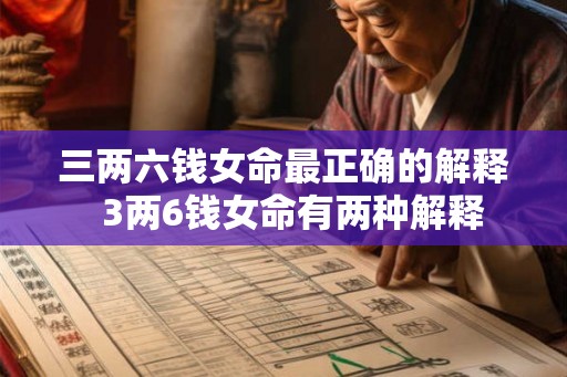 三两六钱女命最正确的解释 3两6钱女命有两种解释 三两六钱女命最正确的解释 3两6钱女命有两种解释