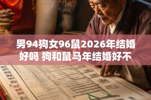 男94狗女96鼠2026年结婚好吗 狗和鼠马年结婚好不好