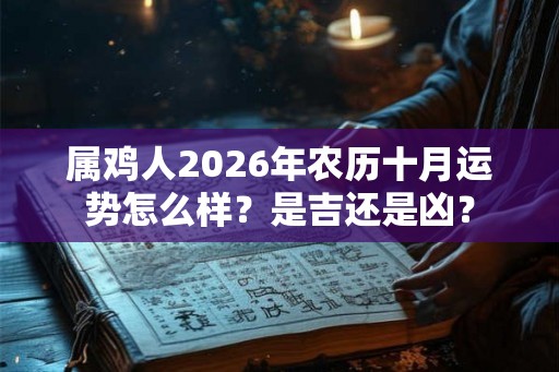 属鸡人2026年农历十月运势怎么样？是吉还是凶？