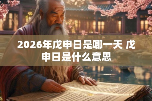 2026年戊申日是哪一天 戊申日是什么意思