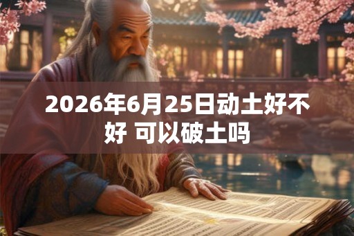 2026年6月25日动土好不好 可以破土吗