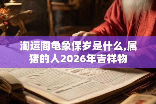 淘运阁龟象保岁是什么,属猪的人2026年吉祥物