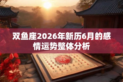 双鱼座2026年新历6月的感情运势整体分析 双鱼座2026年新历6月的感情运势整体分析