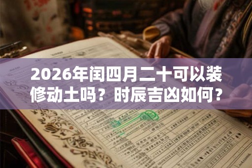 2026年闰四月二十可以装修动土吗？时辰吉凶如何？