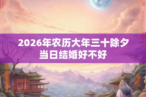 2026年农历大年三十除夕当日结婚好不好 2026年农历大年三十除夕当日结婚好不好
