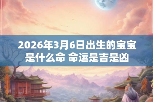 2026年3月6日出生的宝宝是什么命 命运是吉是凶