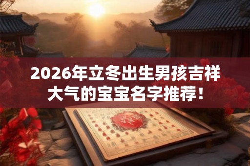2026年立冬出生男孩吉祥大气的宝宝名字推荐！