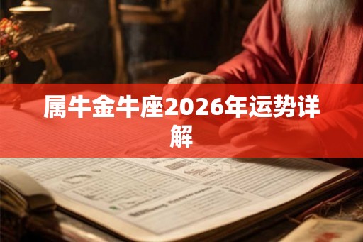 属牛金牛座2026年运势详解 属牛金牛座2026年运势详解