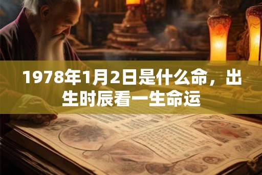 1978年1月2日是什么命，出生时辰看一生命运