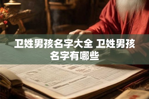卫姓男孩名字大全 卫姓男孩名字有哪些