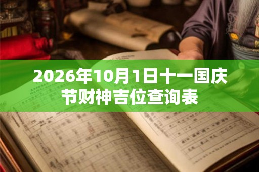 2026年10月1日十一国庆节财神吉位查询表