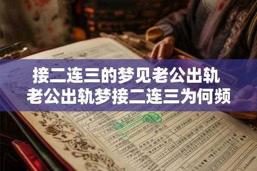 接二连三的梦见老公出轨 老公出轨梦接二连三为何频繁出现