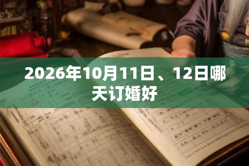 2026年10月11日、12日哪天订婚好