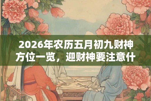 2026年农历五月初九财神方位一览,迎财神要注意什么? 2026年农历五月初九财神方位一览,迎财神要注意什么?