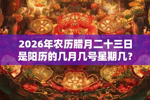 2026年农历腊月二十三日是阳历的几月几号星期几？