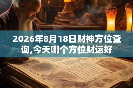 2026年8月18日财神方位查询,今天哪个方位财运好