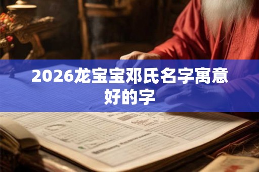 2026龙宝宝邓氏名字寓意好的字