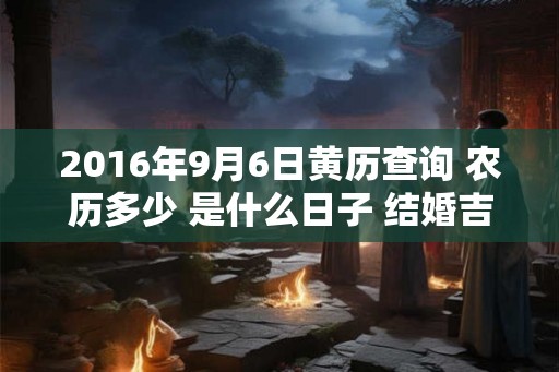 2016年9月6日黄历查询 农历多少 是什么日子 结婚吉时