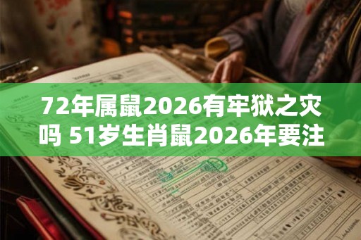 72年属鼠2026有牢狱之灾吗 51岁生肖鼠2026年要注意什么