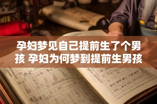 孕妇梦见自己提前生了个男孩 孕妇为何梦到提前生男孩