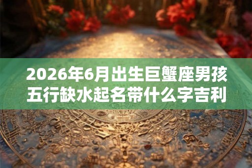 2026年6月出生巨蟹座男孩五行缺水起名带什么字吉利