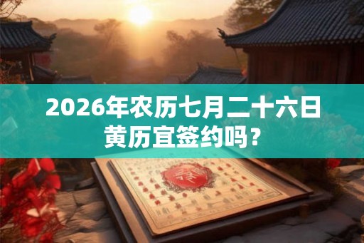 2026年农历七月二十六日黄历宜签约吗？