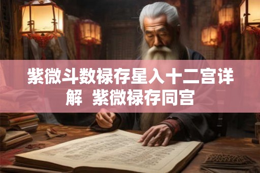 紫微斗数禄存星入十二宫详解  紫微禄存同宫