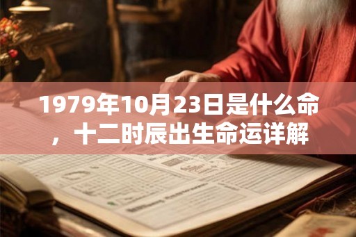 1979年10月23日是什么命，十二时辰出生命运详解