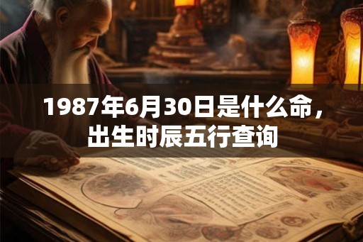 1987年6月30日是什么命，出生时辰五行查询