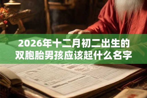 2026年十二月初二出生的双胞胎男孩应该起什么名字，五行属什么