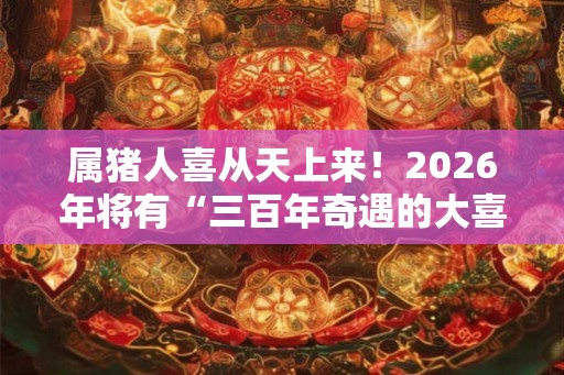 属猪人喜从天上来!2026年将有“三百年奇遇的大喜事” 属猪人喜从天上来!2026年将有“三百年奇遇的大喜事”