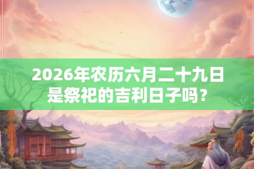 2026年农历六月二十九日是祭祀的吉利日子吗？