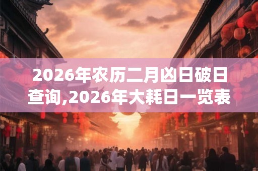 2026年农历二月凶日破日查询,2026年大耗日一览表(28日)