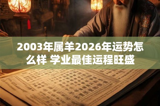 2003年属羊2026年运势怎么样 学业最佳运程旺盛 2003年属羊2026年运势怎么样 学业最佳运程旺盛