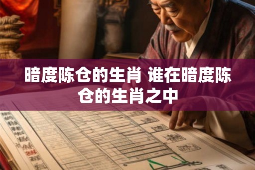 暗度陈仓的生肖 谁在暗度陈仓的生肖之中