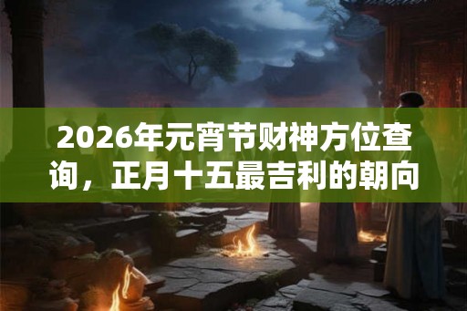 2026年元宵节财神方位查询，正月十五最吉利的朝向
