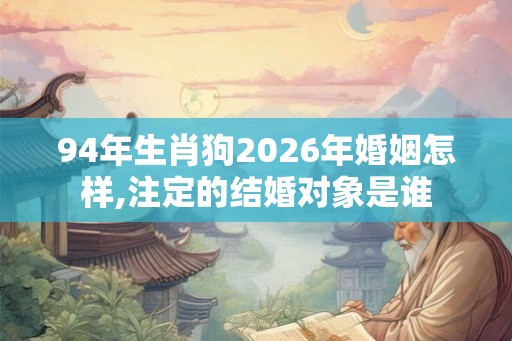 94年生肖狗2026年婚姻怎样,注定的结婚对象是谁