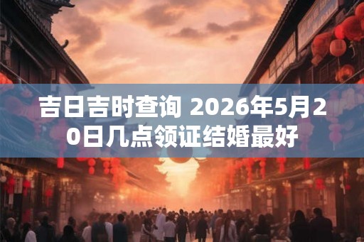 吉日吉时查询 2026年5月20日几点领证结婚最好